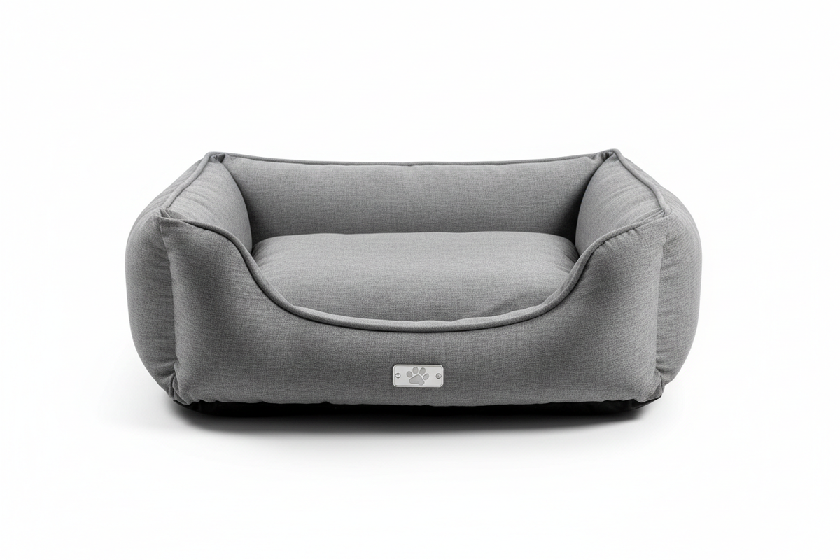 Orthopedic Dog Bed, Memory Foam Pet Sofa, Calming Dog Couch, Water Resistant Pet Bed, Washable Cover, Non-Slip Bottom, Chester, Grey, 50" X 40" X 13"