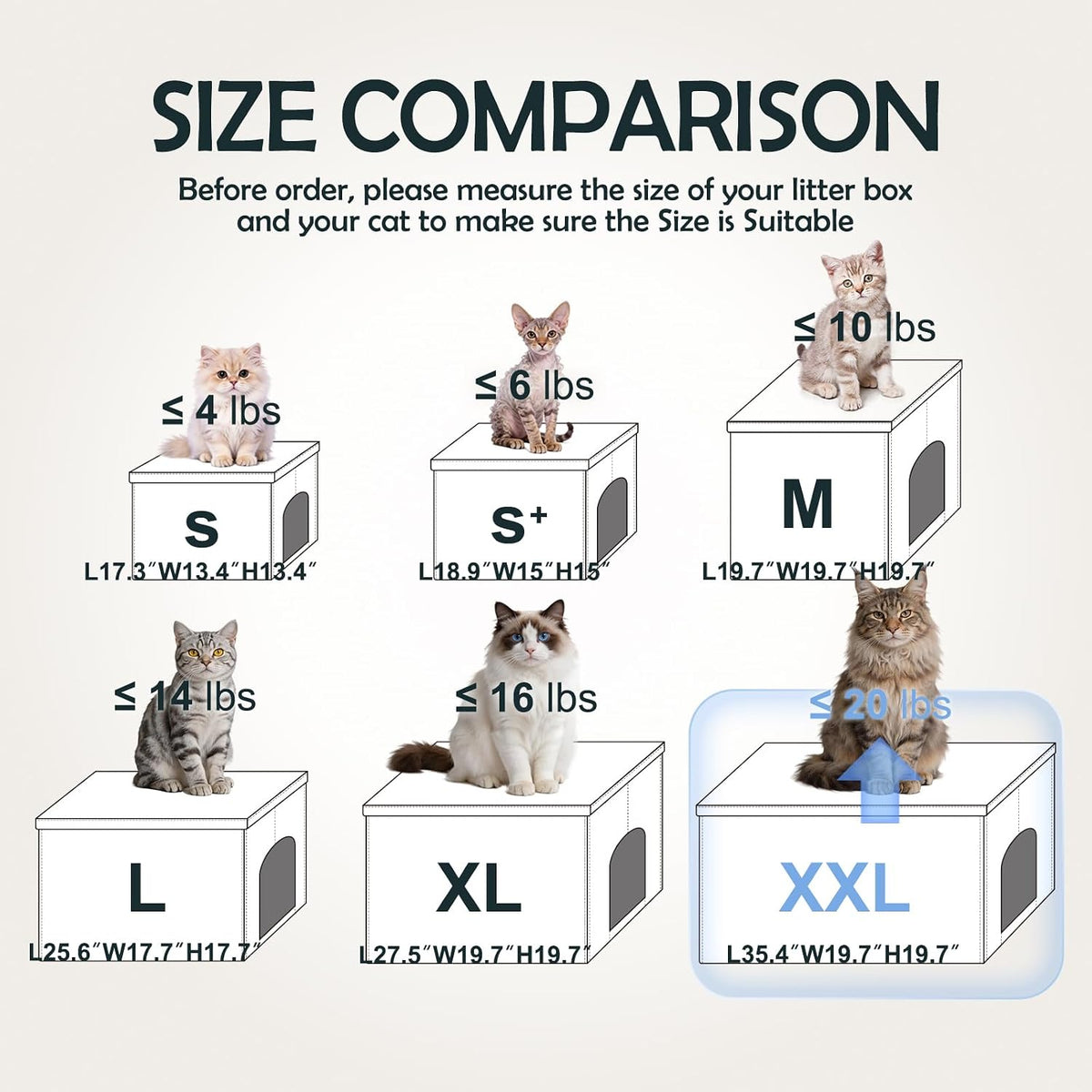 Cat Litter Box Enclosure Furniture Hidden, Cat Washroom Bench Storage Cabinet | Extra Large 35.4'' X 19.7'' X 19.7''| Dog Proof | Waterproof Inside/Easy Clean | Easy Assembly | Odor Control